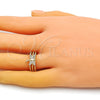 Anillo Multi Piedra 01.310.0021 Oro Laminado, Diseño de Libélula, con Blanca Micro Pave, Pulido, Tono Dorado (One size fits all)
