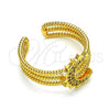 Anillo Multi Piedra 01.310.0023 Oro Laminado, Diseño de Luna, con Blanca Micro Pave, Pulido, Tono Dorado (One size fits all)