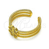 Anillo Multi Piedra 01.310.0025 Oro Laminado, Diseño de Trébol de Cuatro Hojas, con Blanca Micro Pave, Pulido, Tono Dorado (One size fits all)