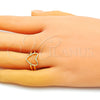 Anillo Elegante 01.310.0026 Oro Laminado, Diseño de Corazón, Pulido, Tono Dorado (One size fits all)