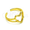 Anillo Elegante 01.310.0026 Oro Laminado, Diseño de Corazón, Pulido, Tono Dorado (One size fits all)
