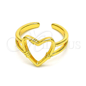 Anillo Elegante 01.310.0026 Oro Laminado, Diseño de Corazón, Pulido, Tono Dorado (One size fits all)