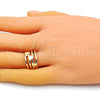 Anillo Elegante 01.310.0027 Oro Laminado, Diseño de Corazón, Pulido, Tono Dorado (One size fits all)