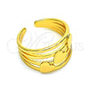 Anillo Elegante 01.310.0027 Oro Laminado, Diseño de Corazón, Pulido, Tono Dorado (One size fits all)