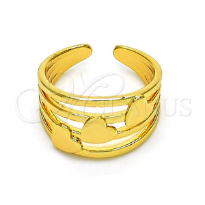 Anillo Elegante 01.310.0027 Oro Laminado, Diseño de Corazón, Pulido, Tono Dorado (One size fits all)