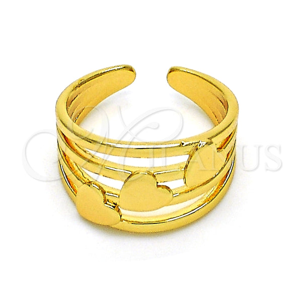 Anillo Elegante 01.310.0027 Oro Laminado, Diseño de Corazón, Pulido, Tono Dorado (One size fits all)