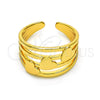 Anillo Elegante 01.310.0027 Oro Laminado, Diseño de Corazón, Pulido, Tono Dorado (One size fits all)