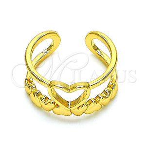 Anillo Elegante 01.310.0028 Oro Laminado, Diseño de Corazón, Pulido, Tono Dorado (One size fits all)