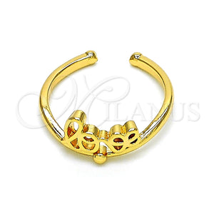 Anillo Elegante 01.310.0029 Oro Laminado, Diseño de Amor, Pulido, Tono Dorado (One size fits all)
