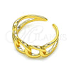 Anillo Elegante 01.310.0030 Oro Laminado, Diseño de Cubana, Pulido, Tono Dorado (One size fits all)