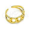 Anillo Elegante 01.310.0030 Oro Laminado, Diseño de Cubana, Pulido, Tono Dorado (One size fits all)