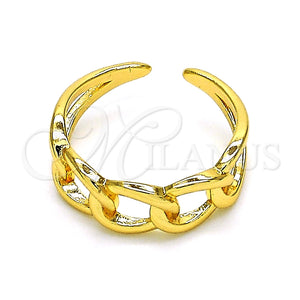 Anillo Elegante 01.310.0030 Oro Laminado, Diseño de Cubana, Pulido, Tono Dorado (One size fits all)