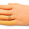 Anillo Multi Piedra 01.310.0031 Oro Laminado, Diseño de Infinito y Corazón, con Blanca Micro Pave, Pulido, Tono Dorado (One size fits all)