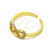 Anillo Multi Piedra 01.310.0031 Oro Laminado, Diseño de Infinito y Corazón, con Blanca Micro Pave, Pulido, Tono Dorado (One size fits all)