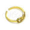 Anillo Multi Piedra 01.310.0031 Oro Laminado, Diseño de Infinito y Corazón, con Blanca Micro Pave, Pulido, Tono Dorado (One size fits all)