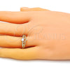 Anillo Multi Piedra 01.310.0032 Oro Laminado, Diseño de Corona, con Blanca Micro Pave, Pulido, Tono Dorado (One size fits all)