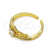 Anillo Multi Piedra 01.310.0032 Oro Laminado, Diseño de Corona, con Blanca Micro Pave, Pulido, Tono Dorado (One size fits all)