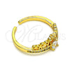 Anillo Multi Piedra 01.310.0032 Oro Laminado, Diseño de Corona, con Blanca Micro Pave, Pulido, Tono Dorado (One size fits all)