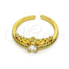 Anillo Multi Piedra 01.310.0032 Oro Laminado, Diseño de Corona, con Blanca Micro Pave, Pulido, Tono Dorado (One size fits all)