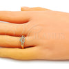 Anillo Multi Piedra 01.310.0033 Oro Laminado, Diseño de Corazón, con Blanca Micro Pave, Pulido, Tono Dorado (One size fits all)