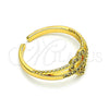 Anillo Multi Piedra 01.310.0033 Oro Laminado, Diseño de Corazón, con Blanca Micro Pave, Pulido, Tono Dorado (One size fits all)