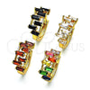 Argolla Huggie 02.210.0080.3.15 Oro Laminado, Diseño de Baguette, con Granate Zirconia Cubica, Pulido, Tono Dorado