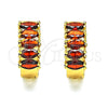 Argolla Huggie 02.210.0028.6.15 Oro Laminado, con Granate Zirconia Cubica, Pulido, Tono Dorado