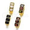 Argolla Huggie 02.210.0026.10.15 Oro Laminado, con Granate Zirconia Cubica, Pulido, Tono Dorado