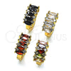Argolla Huggie 02.210.0722.2.15 Oro Laminado, con Granate and Blanca Zirconia Cubica, Pulido, Tono Dorado