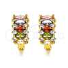 Argolla Huggie 02.210.0722.3.15 Oro Laminado, con Multicolor Zirconia Cubica, Pulido, Tono Dorado