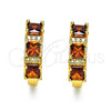 Argolla Huggie 02.210.0723.1.15 Oro Laminado, con Granate and Blanca Zirconia Cubica, Pulido, Tono Dorado