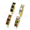 Argolla Huggie 02.210.0723.1.15 Oro Laminado, con Granate and Blanca Zirconia Cubica, Pulido, Tono Dorado