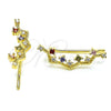 Earcuff 02.210.0725.1 Oro Laminado, con Multicolor Zirconia Cubica, Pulido, Tono Dorado