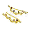 Earcuff 02.210.0725.1 Oro Laminado, con Multicolor Zirconia Cubica, Pulido, Tono Dorado
