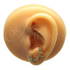 Earcuff 02.210.0726.1 Oro Laminado, Diseño de Flor, con Multicolor Micro Pave and Blanca Zirconia Cubica, Pulido, Tono Dorado