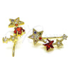 Earcuff 02.210.0727.1 Oro Laminado, Diseño de Estrella, con Multicolor Micro Pave and Granate Zirconia Cubica, Pulido, Tono Dorado