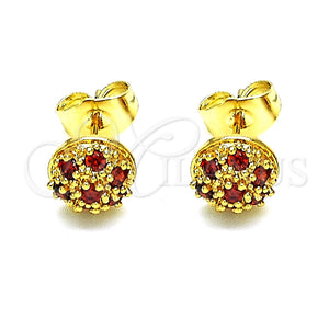 Arete Dormilona 02.387.0099.1 Oro Laminado, con Granate Zirconia Cubica, Pulido, Tono Dorado