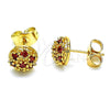 Arete Dormilona 02.387.0099.1 Oro Laminado, con Granate Zirconia Cubica, Pulido, Tono Dorado