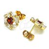 Arete Dormilona 02.387.0017.2 Oro Laminado, con Granate and Blanca Zirconia Cubica, Pulido, Tono Dorado