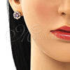 Arete Dormilona 02.387.0017.3 Oro Laminado, con Amatista and Blanca Zirconia Cubica, Pulido, Tono Dorado