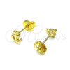 Arete Dormilona 02.213.0403 Oro Laminado, Diseño de Ancla, Pulido, Tono Dorado