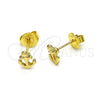 Arete Dormilona 02.213.0403 Oro Laminado, Diseño de Ancla, Pulido, Tono Dorado