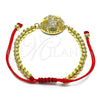 Pulsera Bolo Ajustable 03.193.0007.11 Oro Laminado, Diseño de Bola, con Blanca Micro Pave, Pulido, Tono Dorado (04 MM Thickness, 11 Inches Length)