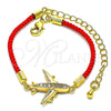 Pulsera Elegante 03.193.0011.06 Oro Laminado, Diseño de Avión, con Blanca Micro Pave, Pulido, Tono Dorado (02 MM Thickness, 6 Inches Length)