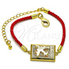 Pulsera Elegante 03.193.0013.06 Oro Laminado, Diseño de Avión, con Blanca Micro Pave, Pulido, Tono Dorado (02 MM Thickness, 6 Inches Length)