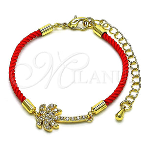 Pulsera Elegante 03.193.0014.06 Oro Laminado, Diseño de Palmera, con Blanca Micro Pave, Pulido, Tono Dorado (02 MM Thickness, 6 Inches Length)