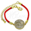 Pulsera Elegante 03.193.0015.06 Oro Laminado, Diseño de Amor y Corazón, con Blanca Micro Pave, Pulido, Tono Dorado (02 MM Thickness, 6 Inches Length)