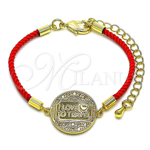 Pulsera Elegante 03.193.0015.06 Oro Laminado, Diseño de Amor y Corazón, con Blanca Micro Pave, Pulido, Tono Dorado (02 MM Thickness, 6 Inches Length)