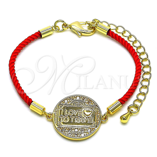 Pulsera Elegante 03.193.0015.06 Oro Laminado, Diseño de Amor y Corazón, con Blanca Micro Pave, Pulido, Tono Dorado (02 MM Thickness, 6 Inches Length)
