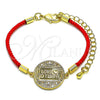 Pulsera Elegante 03.193.0015.06 Oro Laminado, Diseño de Amor y Corazón, con Blanca Micro Pave, Pulido, Tono Dorado (02 MM Thickness, 6 Inches Length)
